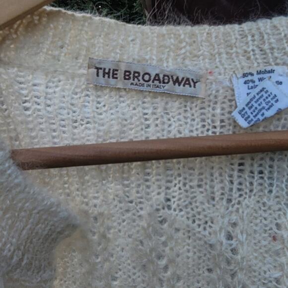 Vtg The Broadway Open Front Cardigan Sweater Made In Italy - Picture 5 of 6